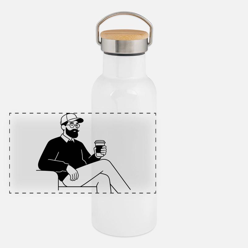Panorama Thermosflasche mit Bambusdeckel
