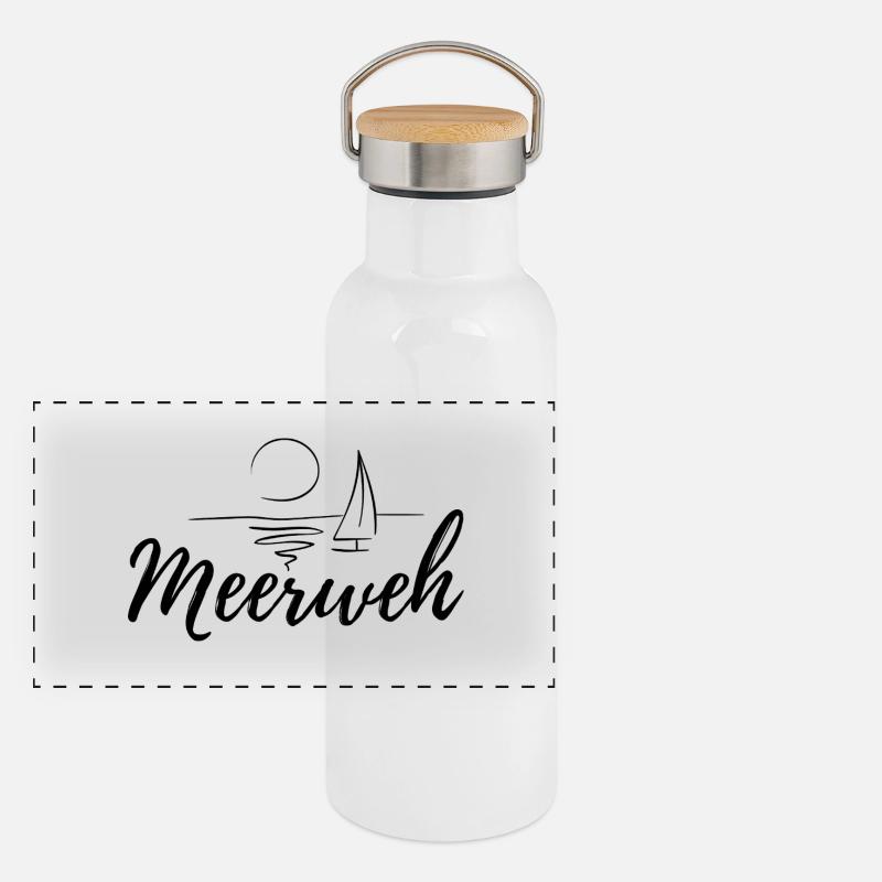 Mal de mer Gourde isotherme avec bouchon en bambou