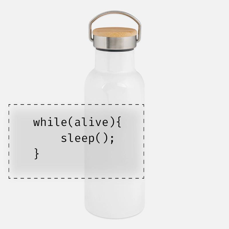 while(alive){ sleep(); Meme Panorama Thermosflasche mit Bambusdeckel