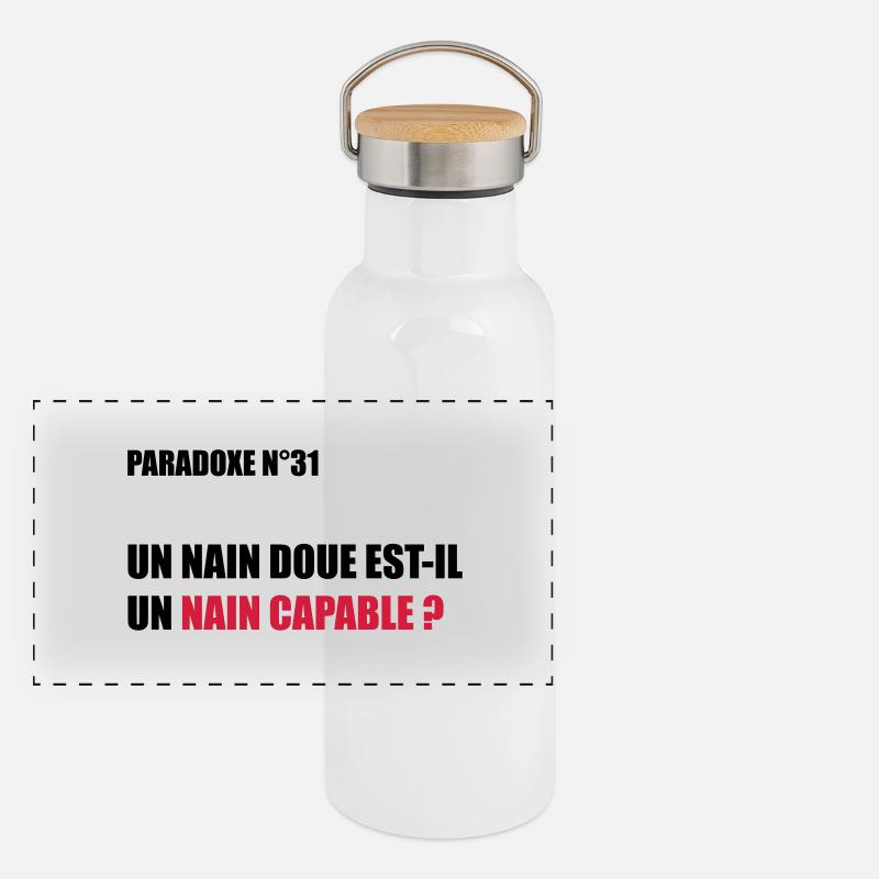 PARADOXE nain Gourde isotherme avec bouchon en bambou