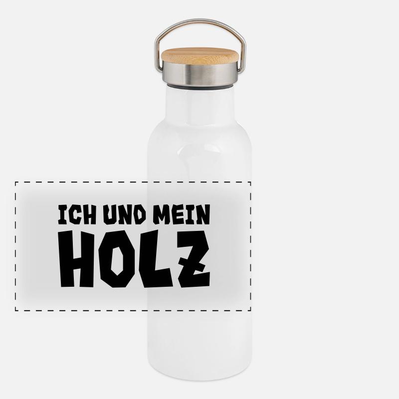 ich und mein Panorama Thermosflasche mit Bambusdeckel