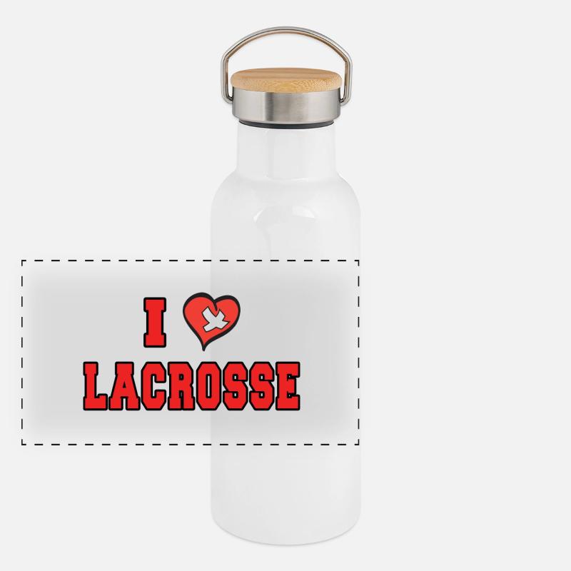 Lacrosse Ich liebe Lacrosse Panorama Thermosflasche mit Bambusdeckel