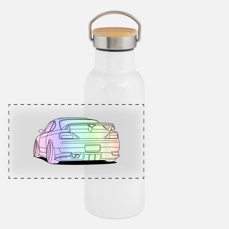 cool car colourful Panoramic Thermal Bottle with Bamboo Lid