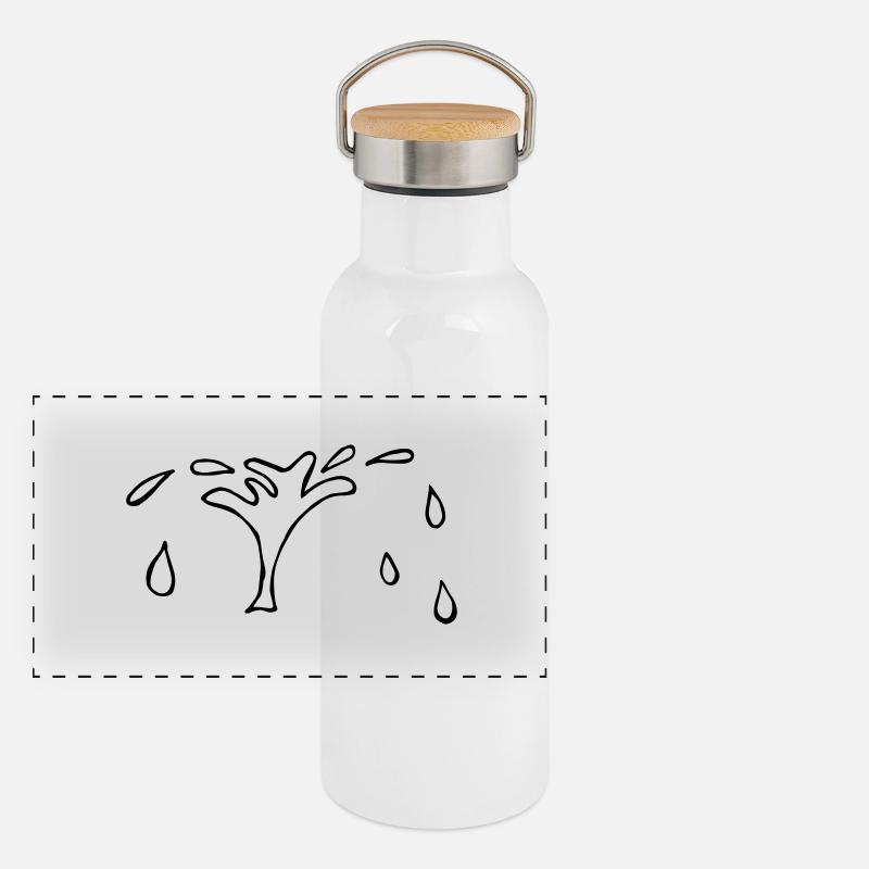 splash, Fontäne, Spritzer, Wasser spucken Panorama Thermosflasche mit Bambusdeckel