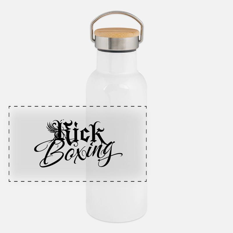 Kickboxing Gourde isotherme avec bouchon en bambou