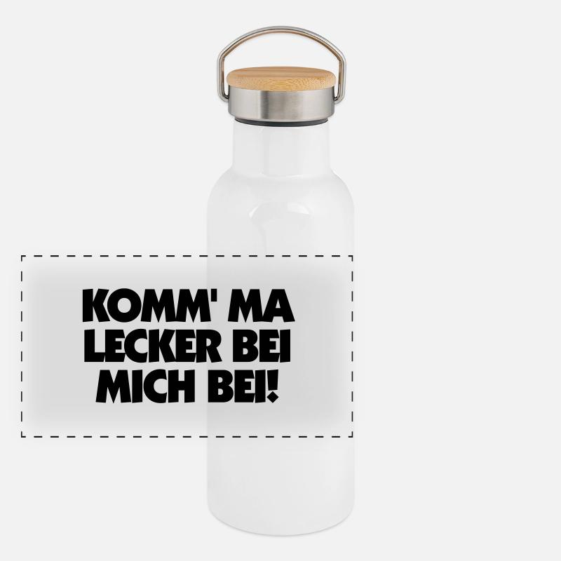 KOMM' MA LECKER BEI MICH BEI! Panorama Thermosflasche mit Bambusdeckel