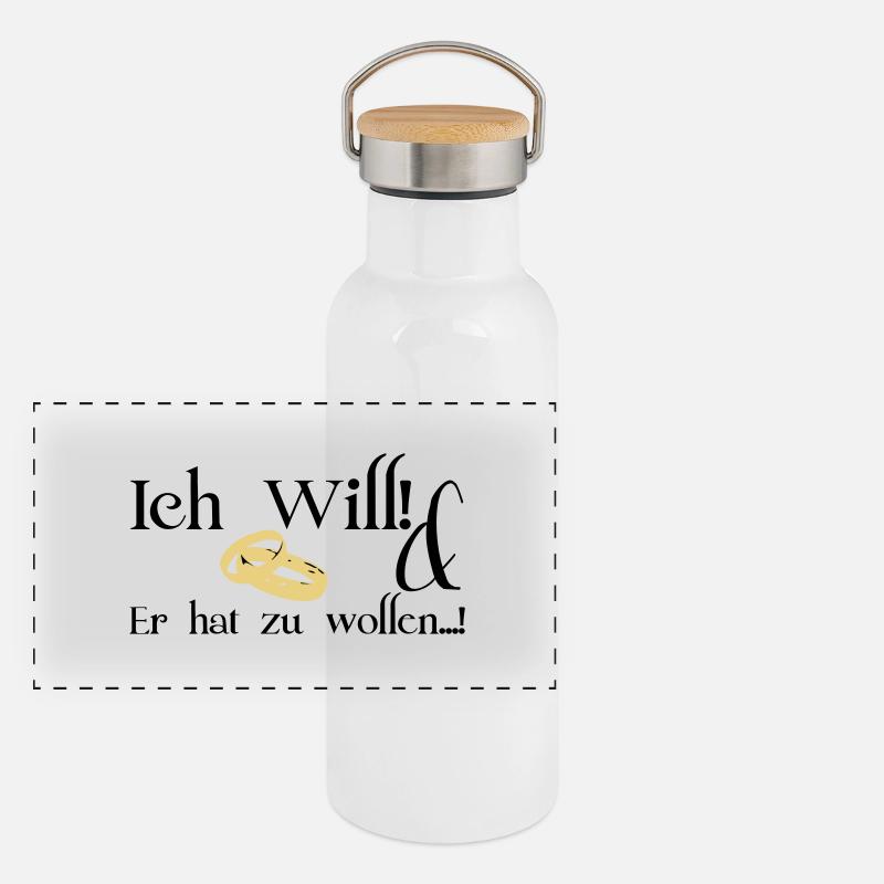 Ich will Panorama Thermosflasche mit Bambusdeckel