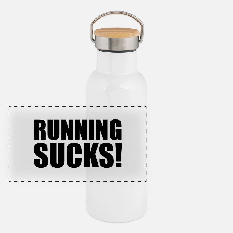Running Sucks Panorama Thermosflasche mit Bambusdeckel