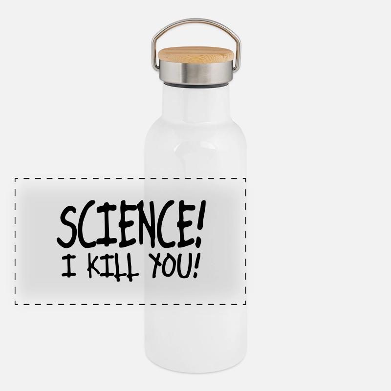 science i kill you / silence i kill you Panoramic Thermal Bottle with Bamboo Lid