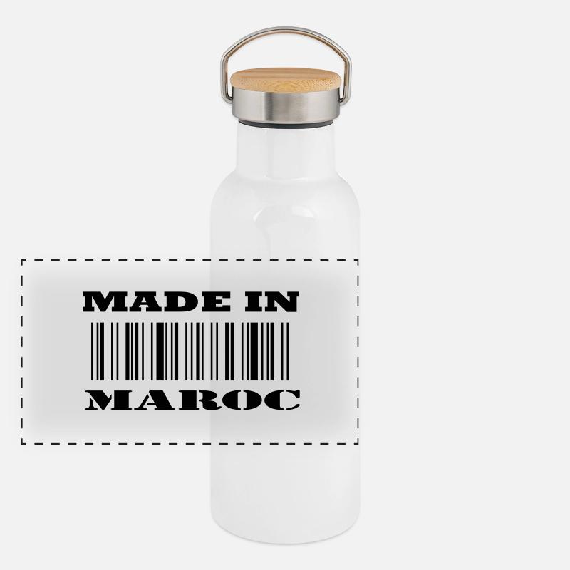 Made in MAROC Gourde isotherme avec bouchon en bambou