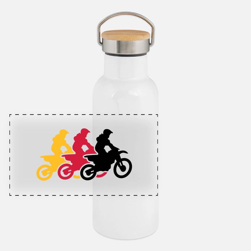 motocross Panoramic Thermal Bottle with Bamboo Lid