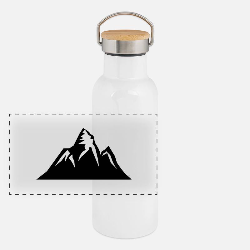mountain Panorama Thermosflasche mit Bambusdeckel