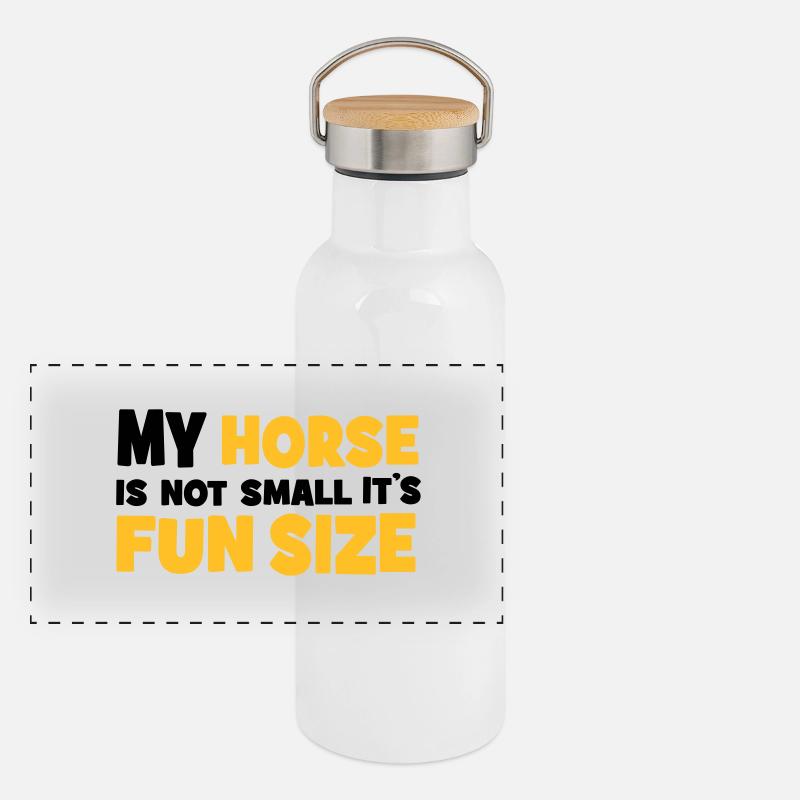 kleines Pferd Panorama Thermosflasche mit Bambusdeckel
