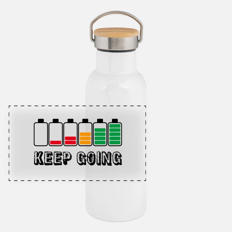 keep going Gourde isotherme avec bouchon en bambou