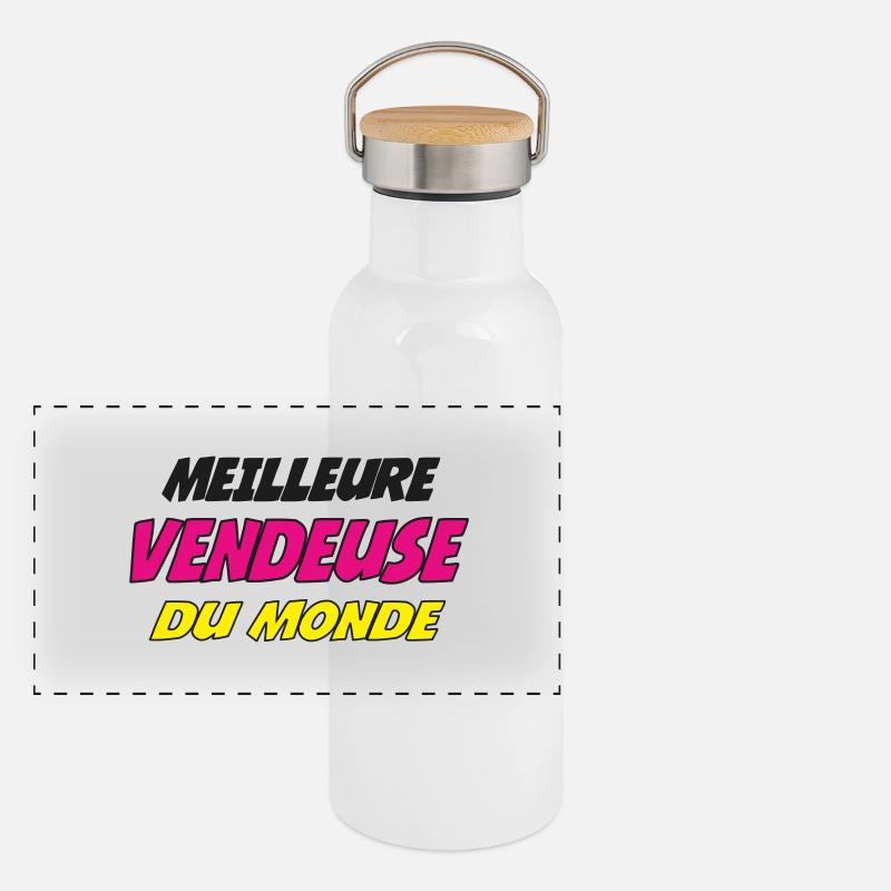 MEILLEURE VENDEUSE DU MONDE Gourde isotherme avec bouchon en bambou