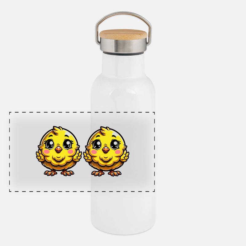 Kücken Panorama Thermosflasche mit Bambusdeckel