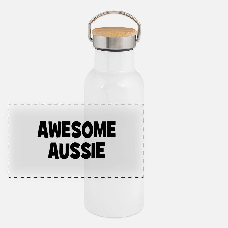 Awesome Aussie - Austrlia - Australien Down Under Panorama Thermosflasche mit Bambusdeckel