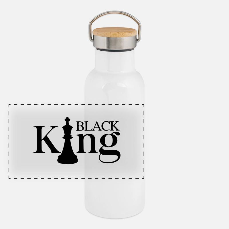 black king Panoramic Thermal Bottle with Bamboo Lid