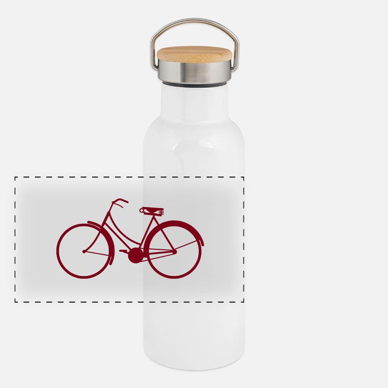 bicycle Panoramic Thermal Bottle with Bamboo Lid