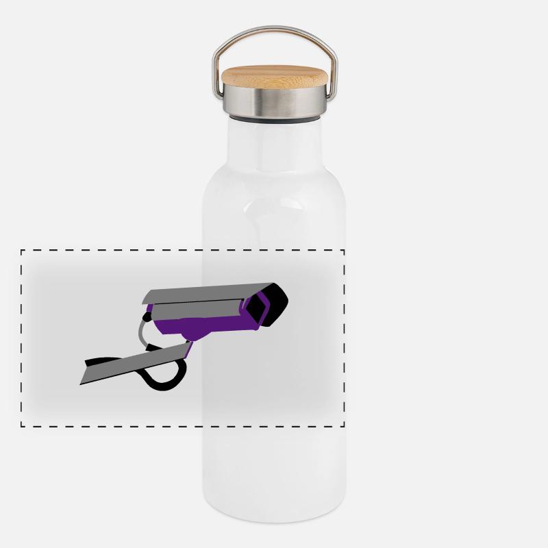 Caméra de sécurité Gourde isotherme avec bouchon en bambou