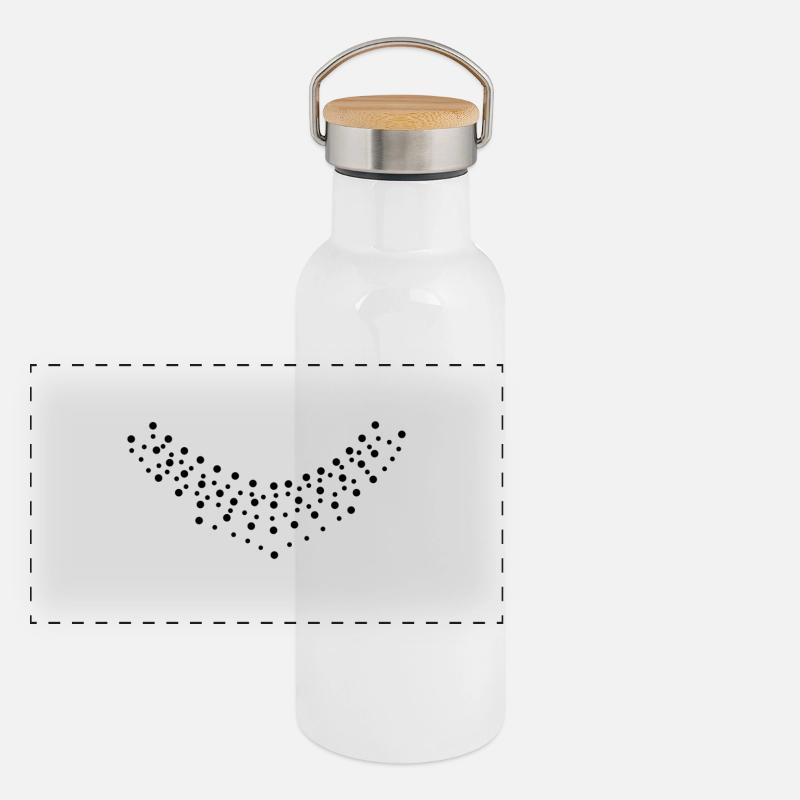 collier - Gourde isotherme avec bouchon en bambou - blanc