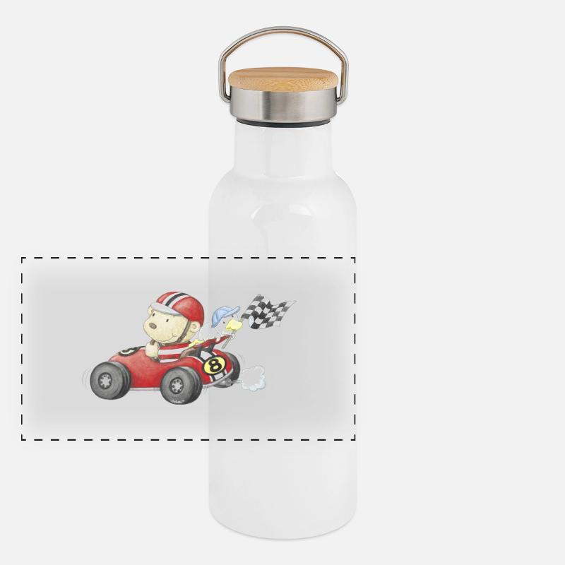 PP_Rennfahrer_01 Panorama Thermosflasche mit Bambusdeckel