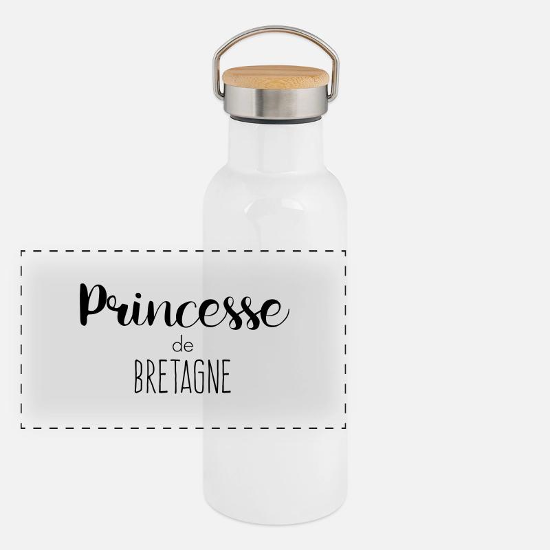 Princesse de Bretagne - Gourde isotherme avec bouchon en bambou - blanc
