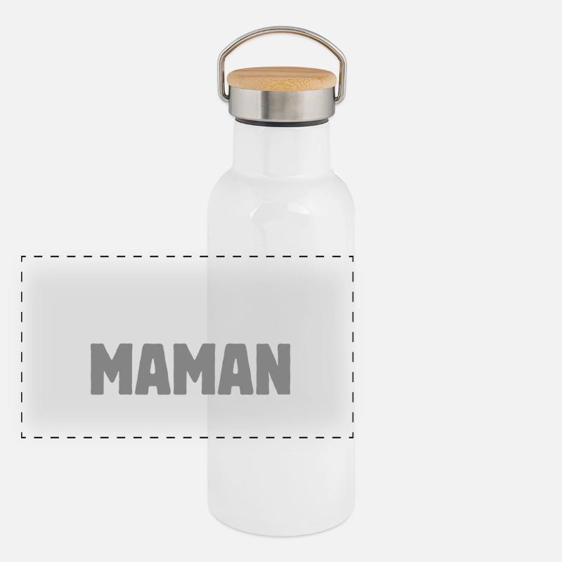 Je suis maman Gourde isotherme avec bouchon en bambou