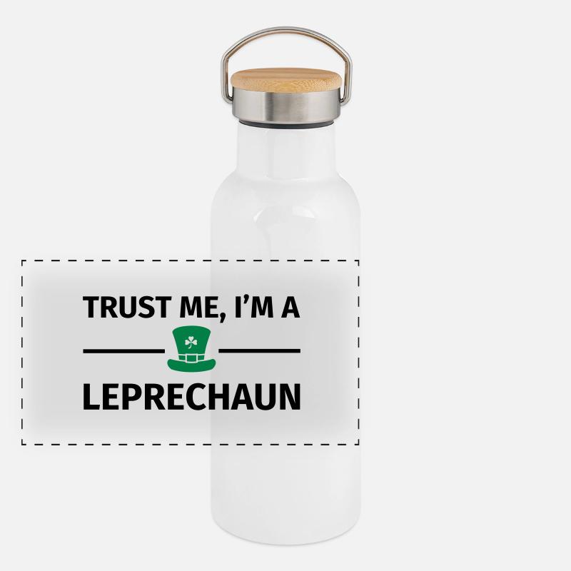 Trust Me I'm a Leprechaun Gourde isotherme avec bouchon en bambou