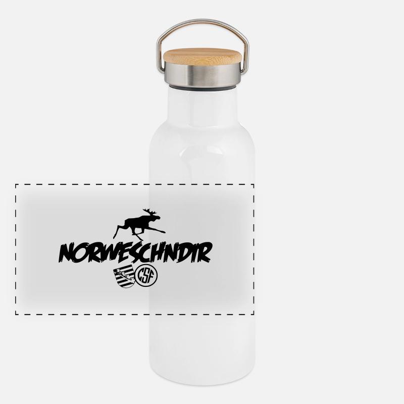 NORWESCHNDIR Panorama Thermosflasche mit Bambusdeckel