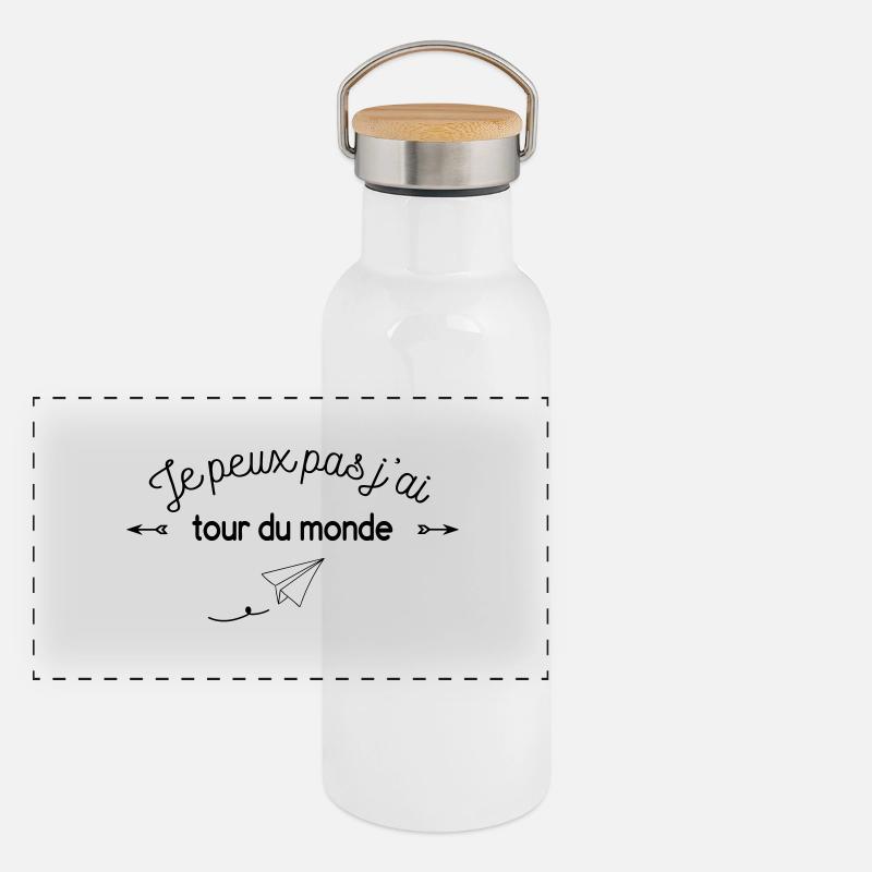 TOUR Gourde isotherme avec bouchon en bambou