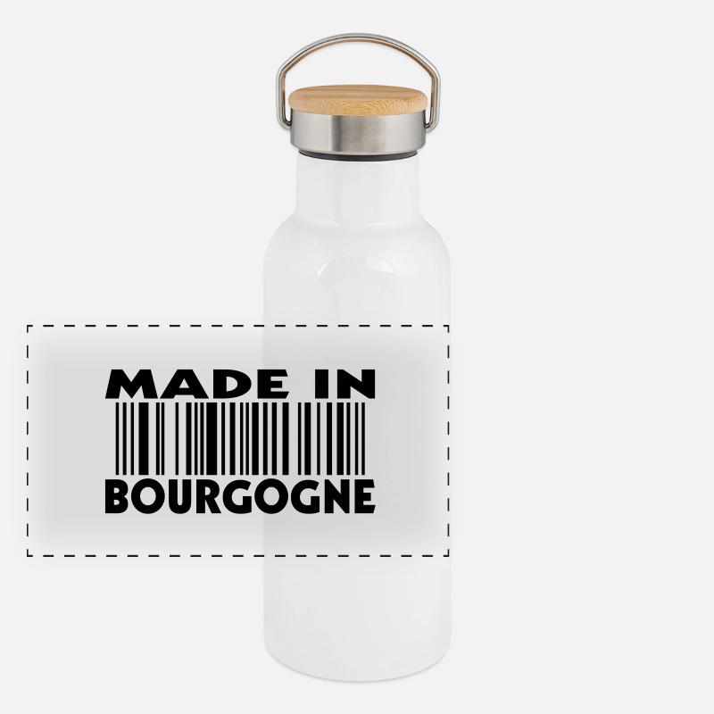 made in BOURGOGNE (1c) Gourde isotherme avec bouchon en bambou
