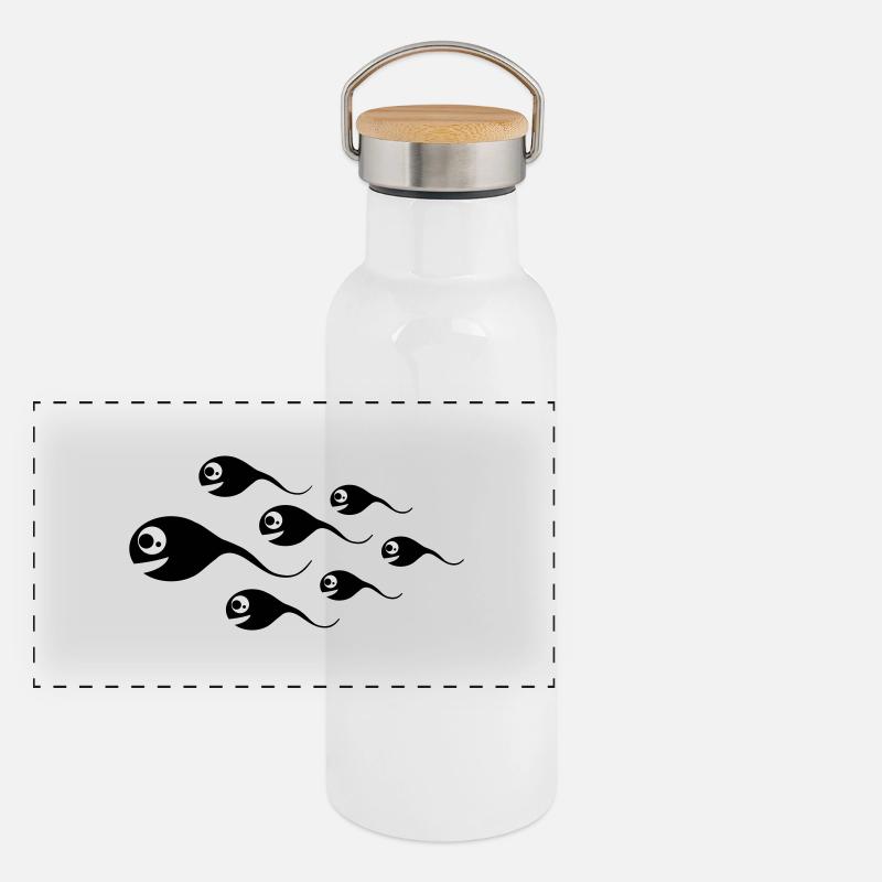 spermien Panorama Thermosflasche mit Bambusdeckel