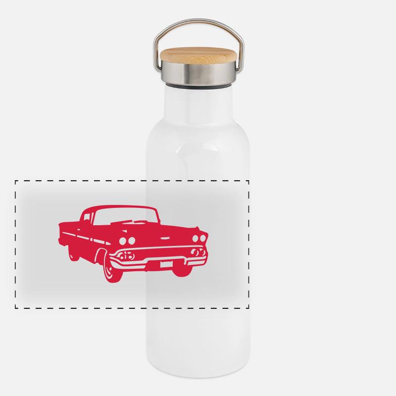 Panorama Thermosflasche mit Bambusdeckel