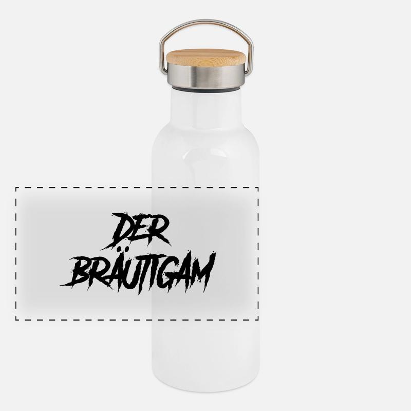 der bräutigam Panorama Thermosflasche mit Bambusdeckel