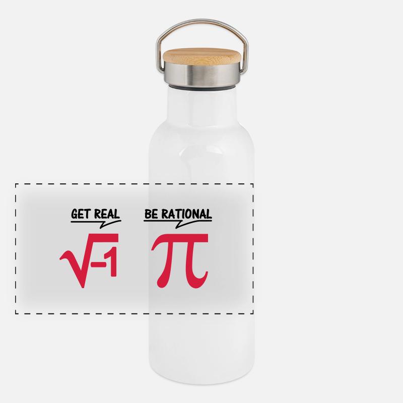 get real - be rational (2c) Panorama Thermosflasche mit Bambusdeckel