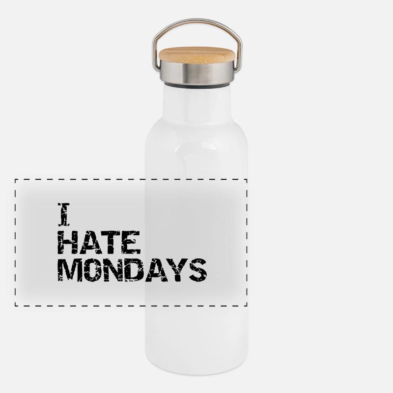 i hate mondays Gourde isotherme avec bouchon en bambou