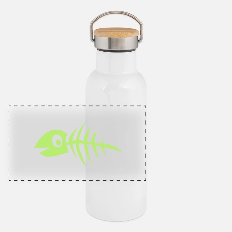 fish fish bone ridge fischgrate1 Panoramic Thermal Bottle with Bamboo Lid