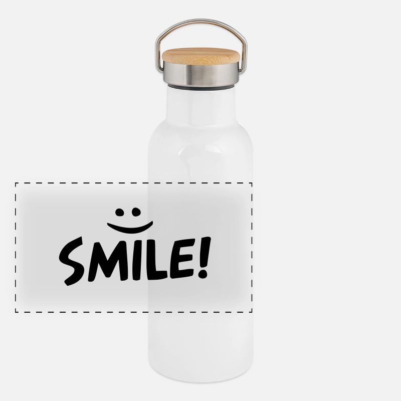 lächeln Panorama Thermosflasche mit Bambusdeckel