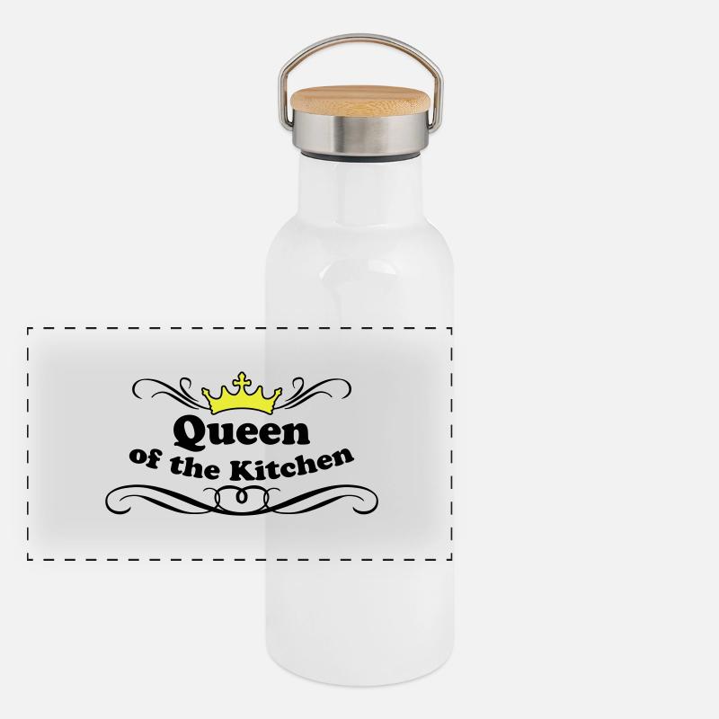 Queen of the Kitchen Gourde isotherme avec bouchon en bambou