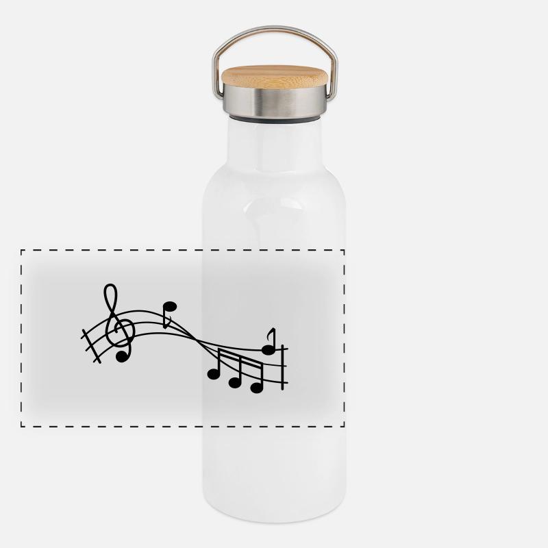 musik Panorama Thermosflasche mit Bambusdeckel
