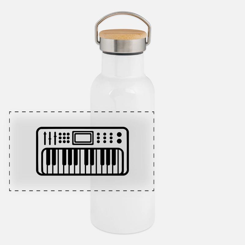 Keyboard Panorama Thermosflasche mit Bambusdeckel