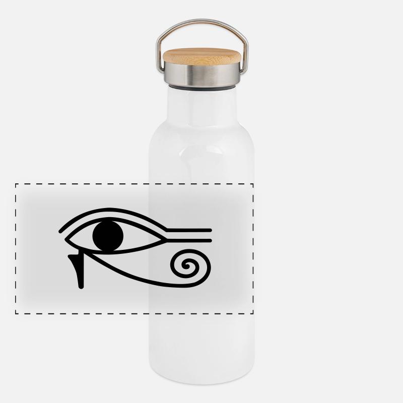 Œil Oudjat horus retro symbole vintage Gourde isotherme avec bouchon en bambou