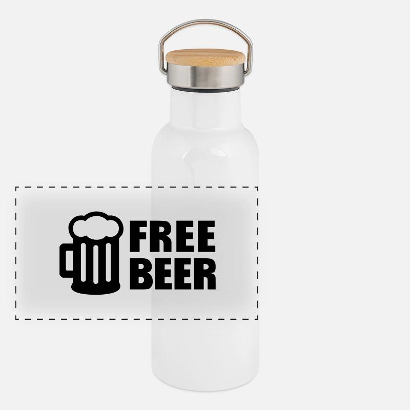 Free Beer Gourde isotherme avec bouchon en bambou