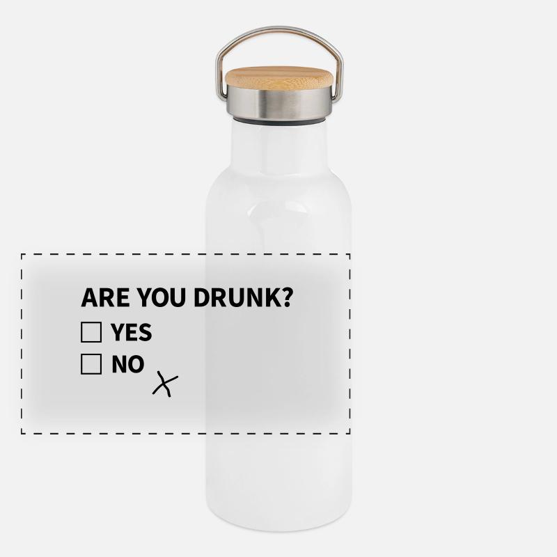 are you drunk Gourde isotherme avec bouchon en bambou