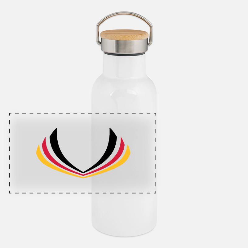 Germany stripe flag Panoramic Thermal Bottle with Bamboo Lid