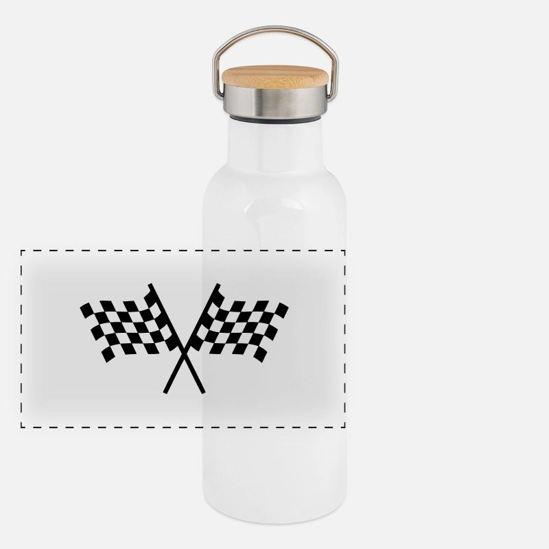 Racing flags Gourde isotherme avec bouchon en bambou