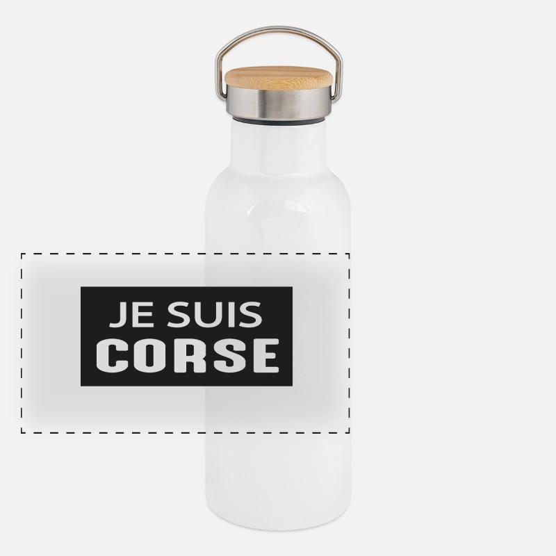 Je suis corse Gourde isotherme avec bouchon en bambou