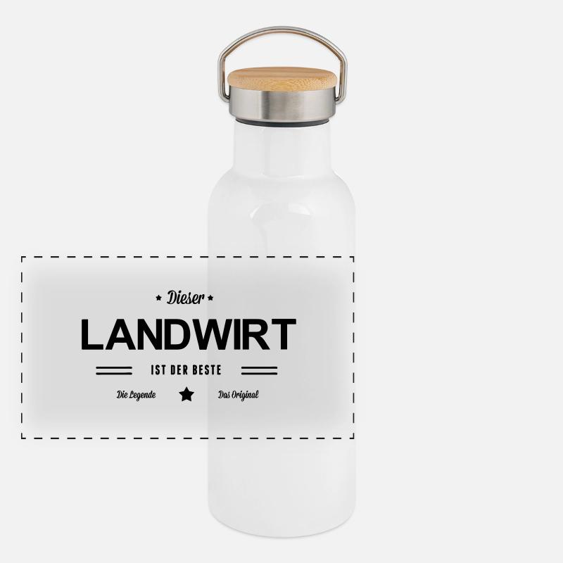Bester Landwirt Panorama Thermosflasche mit Bambusdeckel