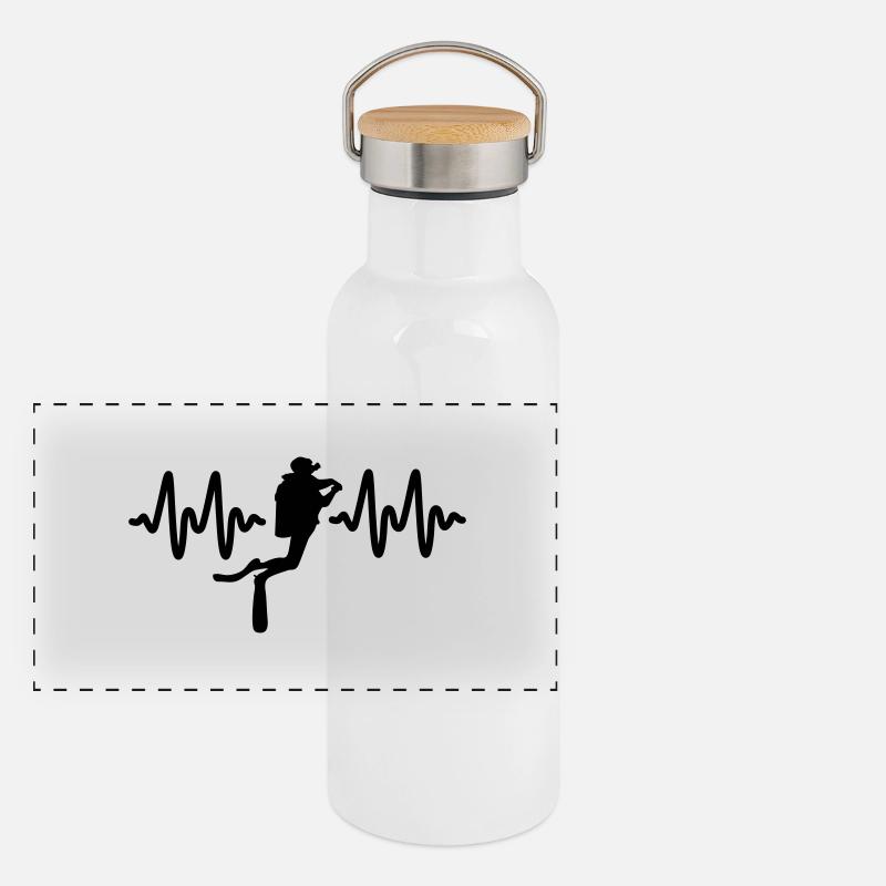 Panorama Thermosflasche mit Bambusdeckel